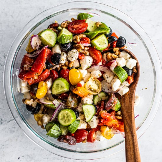 Crunchy Greek Cucumber Tomato Salad