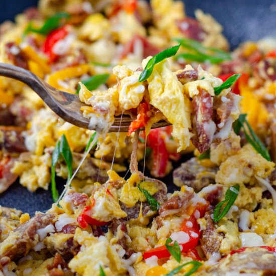 Cheesy Protein Breakfast Scramble