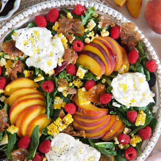 Peach Burrata Salad with Hot Honey