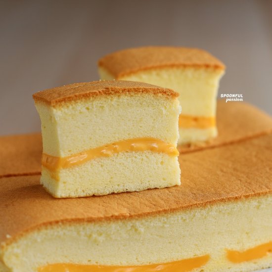 Ogura Cake with Cheddar Cheese