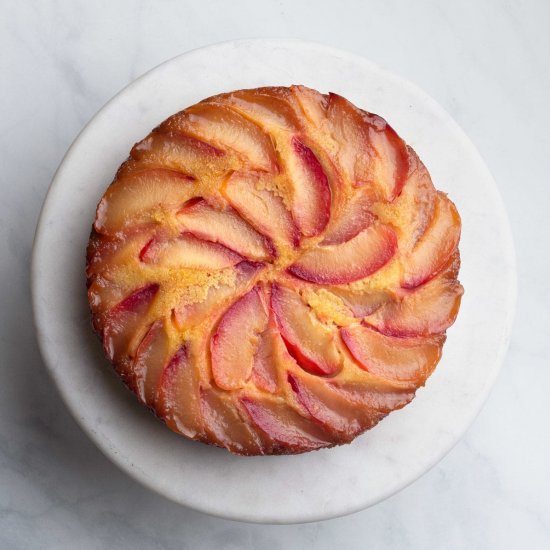 Polenta Plum Upside Down Cake