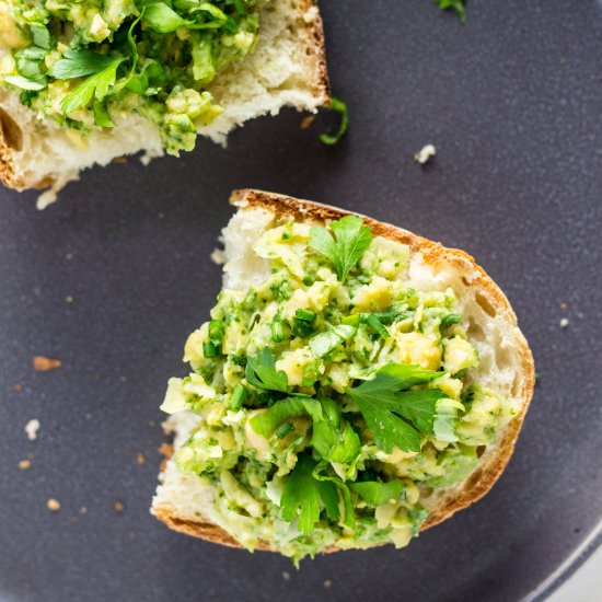 Herby Chickpea Tartine