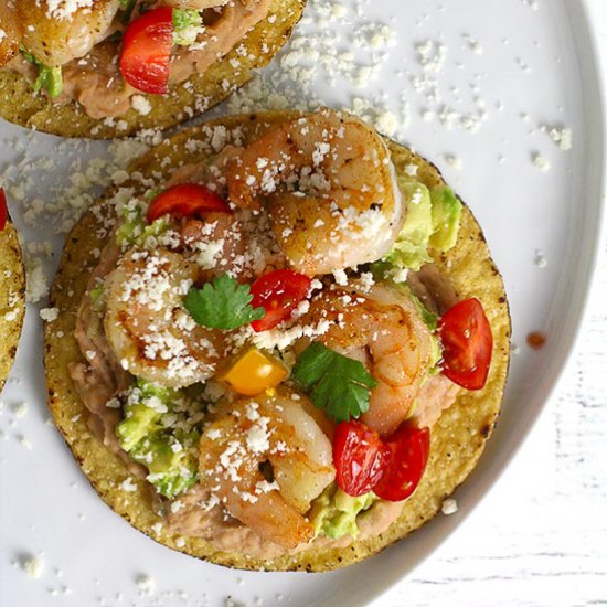 Shrimp Tostadas with Avocado