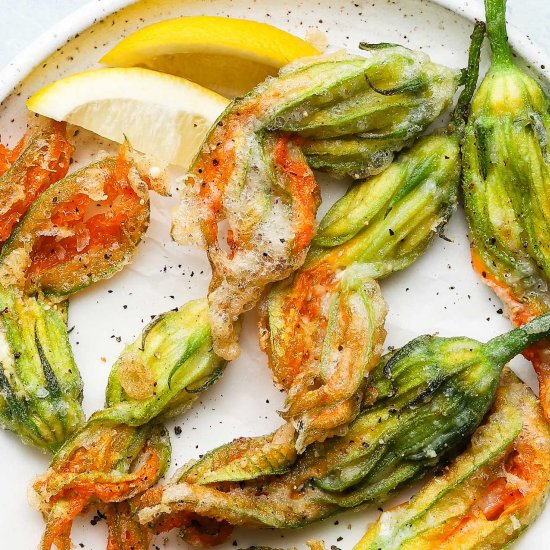 Fried Stuffed Squash Blossoms