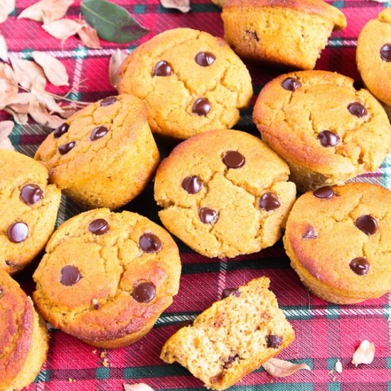 Keto Pumpkin Chocolate Chip Muffins