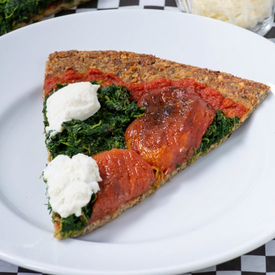 EGGPLANT PIZZA CRUST with spinach