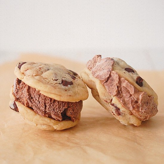 Chocolate chip ice cream sandwiches