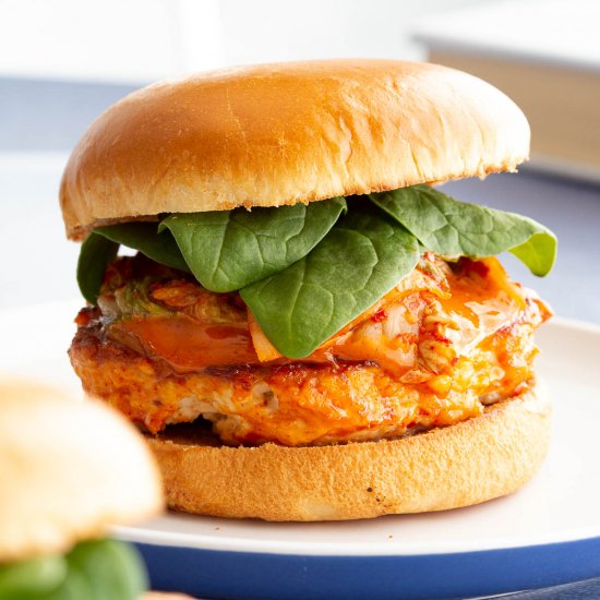 Korean Gochujang Chicken Burgers