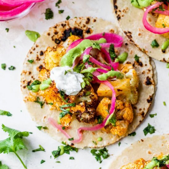 Air Fryer Roasted Cauliflower Tacos