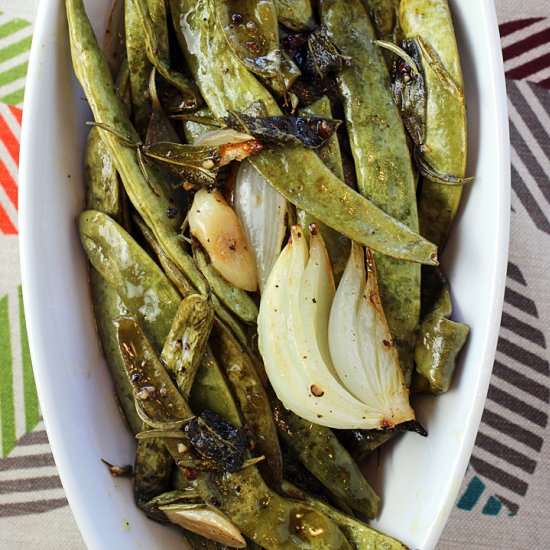 Slow-roasted Romano beans