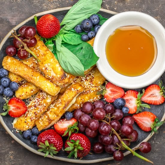 Fried Halloumi with Warmed Honey