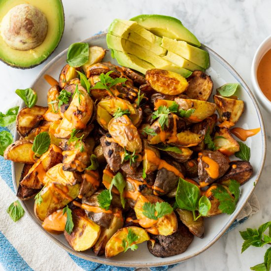 AIR FRIED POTATOES WITH SPICY MAYO