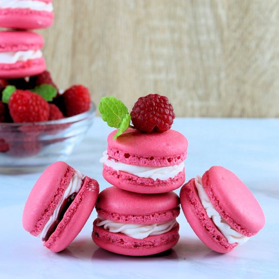 Raspberry Macarons