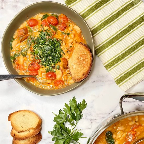 Roasted Tomato and White Bean Stew