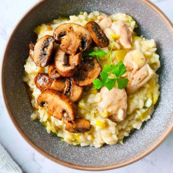 Chicken and leek risotto