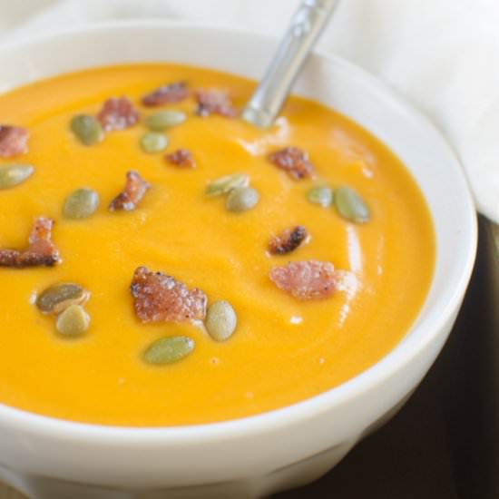 Paleo Butternut Squash Bacon Soup