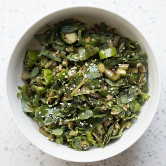 Purslane Shishito Salad