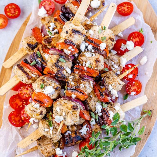 GRILLED GREEK CHICKEN KABOBS