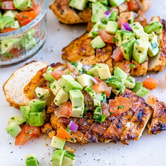 GRILLED CHICKEN BREAST WITH AVOCADO