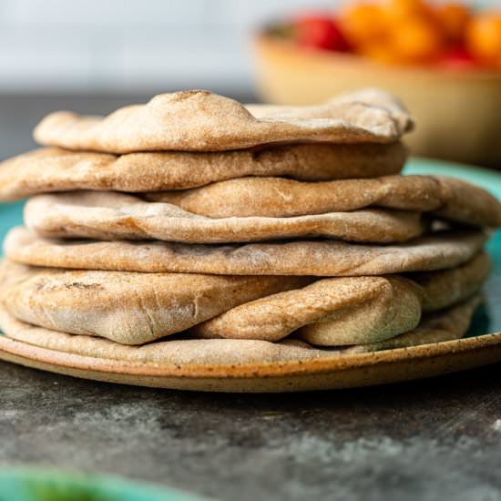 Whole Wheat Pita Bread (Khubz)