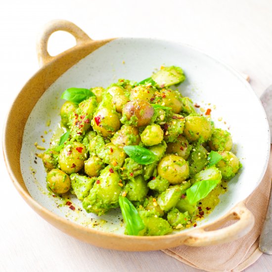 Baby Potatoes with Lettuce Pesto