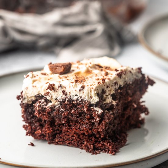 Chocolate Toffee Poke Cake