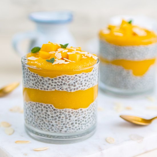 Overnight mango chia seed pudding