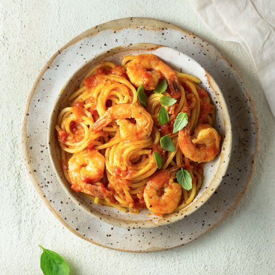 Shrimp Pasta with Fresh Tomatoes