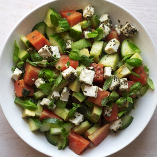 Vegan Watermelon Feta salad/healthy