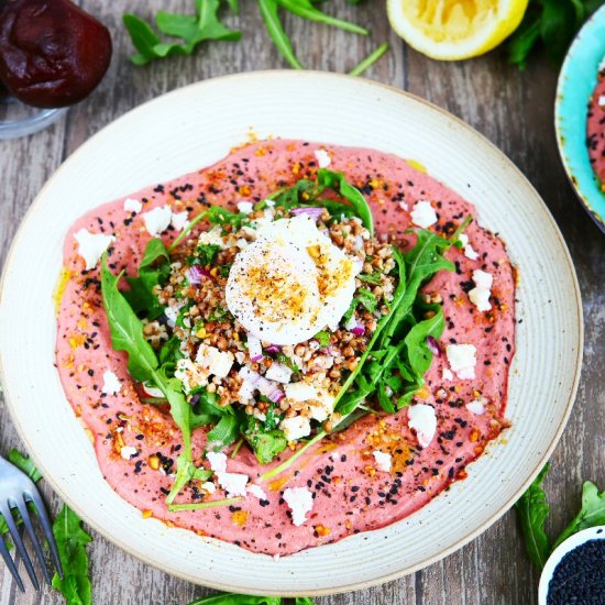 Beetroot Borani with Buckwheat