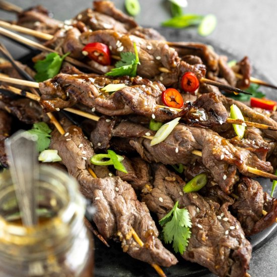 Grilled Teriyaki Beef Skewers