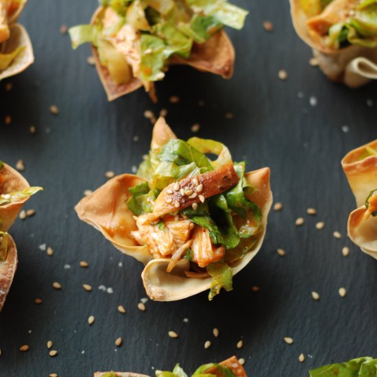 Chicken Salad Crispy Wonton Cups