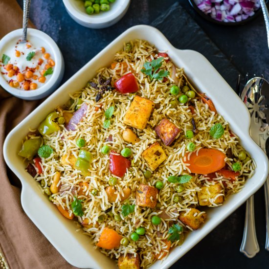 Easy Paneer Vegetable Biryani