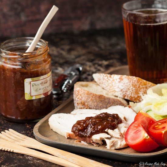 Plum and apple chutney