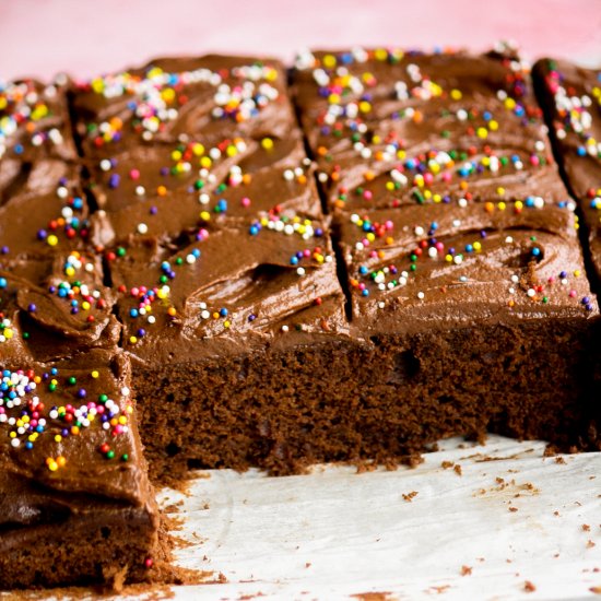 Eggless Frosted Chocolate Cake