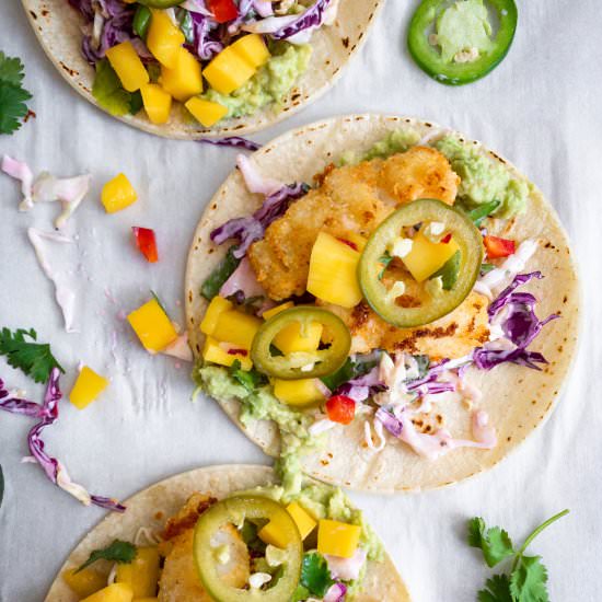 Crispy Fish Tacos with Lime Slaw