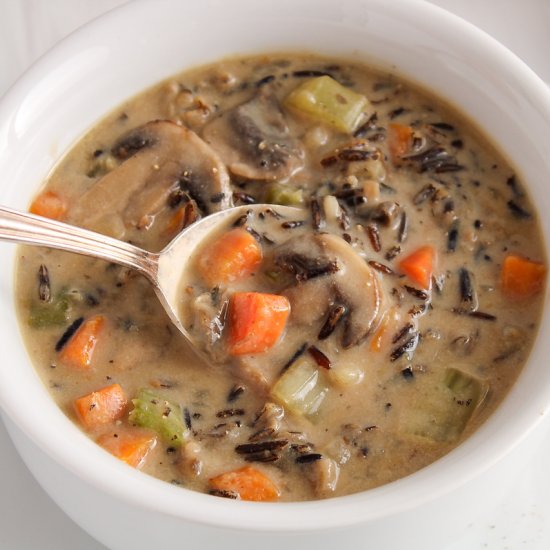 Vegan Wild Rice Mushroom Soup