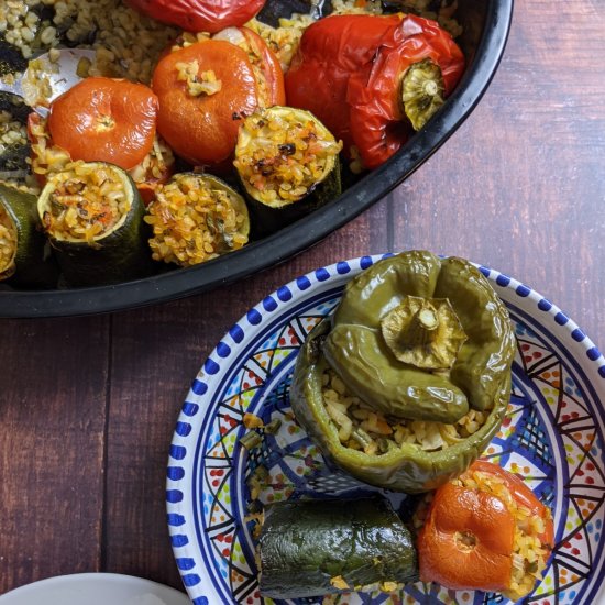 Stuffed veggies with bulgur wheat