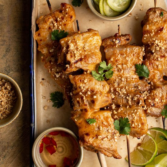 Pork belly satay