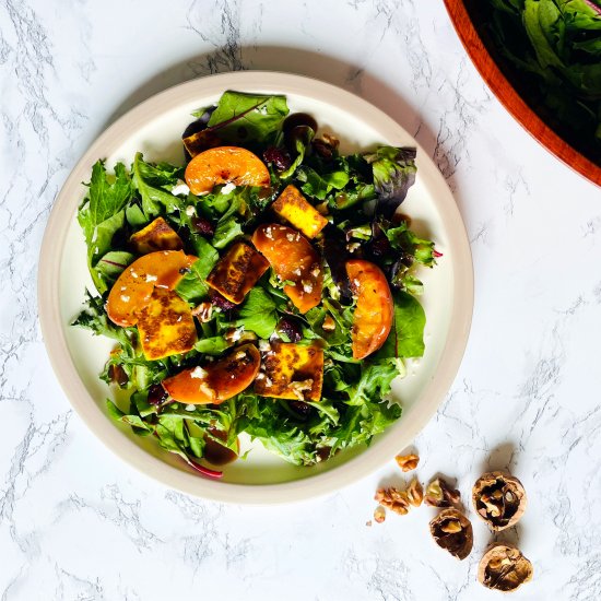 Grilled Peach and Paneer Salad