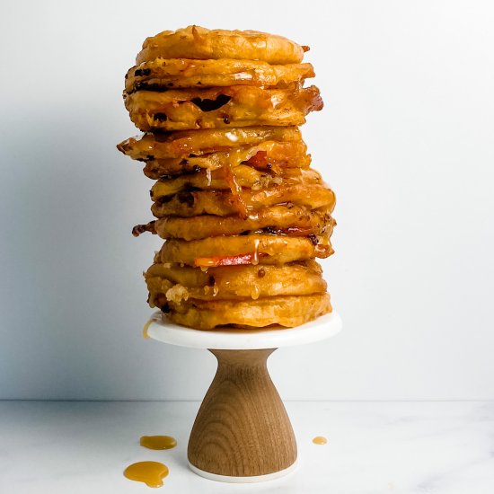 apple doughnuts with honey glaze