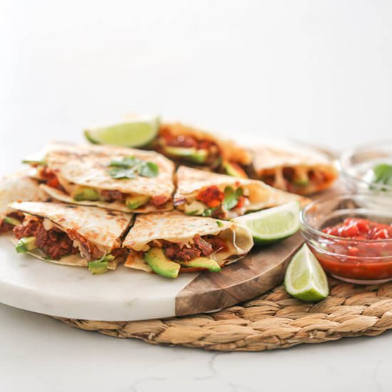 Avocado & Chorizo Quesadillas