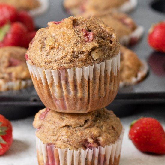 Whole Wheat Strawberry Muffins