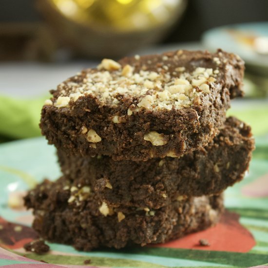 Fudgy Avocado Brownies with Walnuts