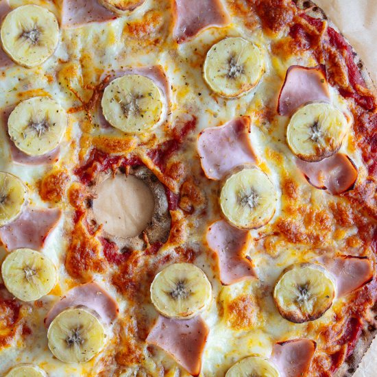 Ham & Banana Crispbread Pizza