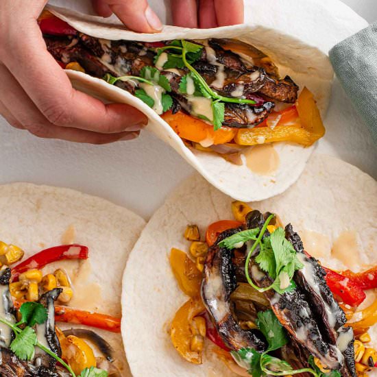 Easy Sesame Mushroom Fajita