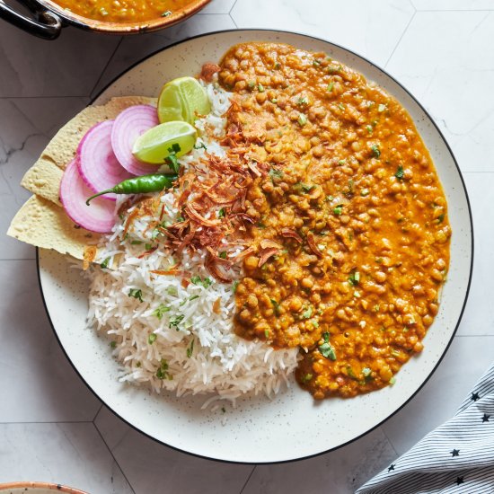 Wholesome Vegan Dal Chawal