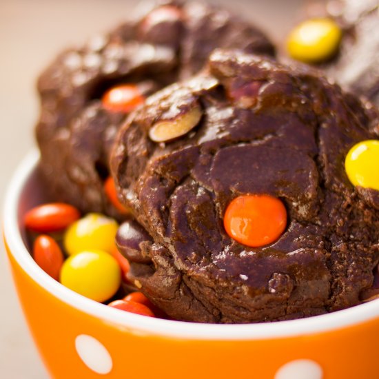 Chocolate Reeses Pieces Cookies