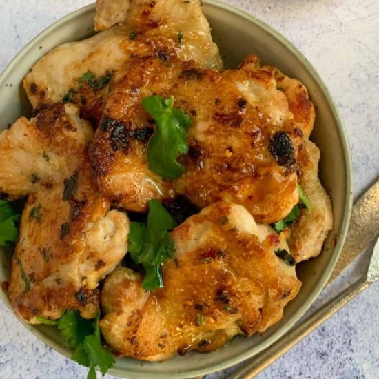 Lemon and garlic chicken dinner