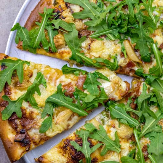 Camembert, Fig, and Arugula Pizza